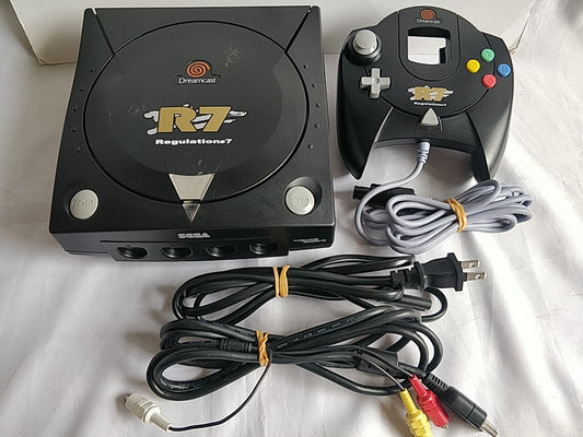 SEGA Dreamcast R7 Limited Black Console set (HKT-3000),Pad set, tested-e0727-