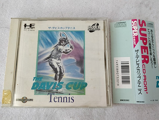 The Davis Cup PC Engine CD-ROM2 Game Disk, Manual, and Box, tested-e0806