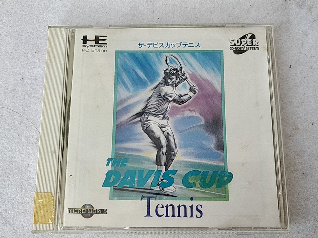 The Davis Cup PC Engine CD-ROM2 Game Disk, Manual, and Box, tested-e0806