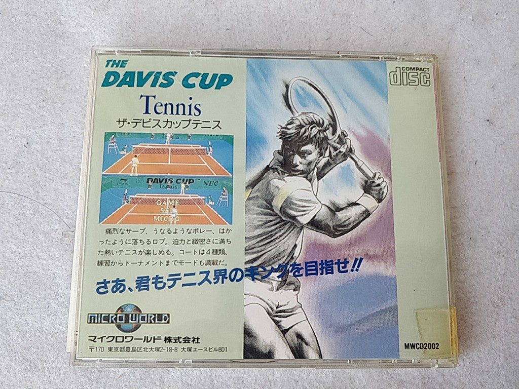 The Davis Cup PC Engine CD-ROM2 Game Disk, Manual, and Box, tested-e0806