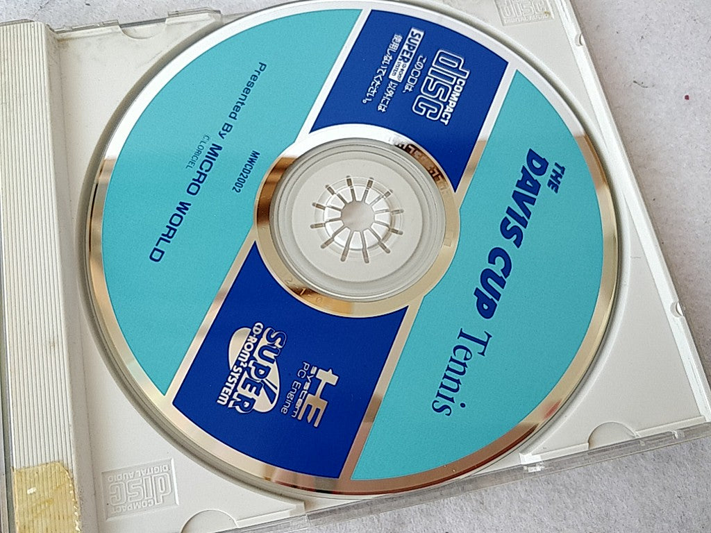 The Davis Cup PC Engine CD-ROM2 Game Disk, Manual, and Box, tested-e0806