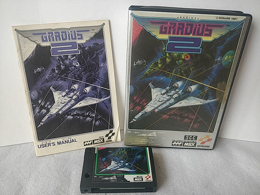 GRADIUS 2 NEMESIS 2 MSX/MSX2 Game Cartridge, Manual and Boxed set tested-e0810-