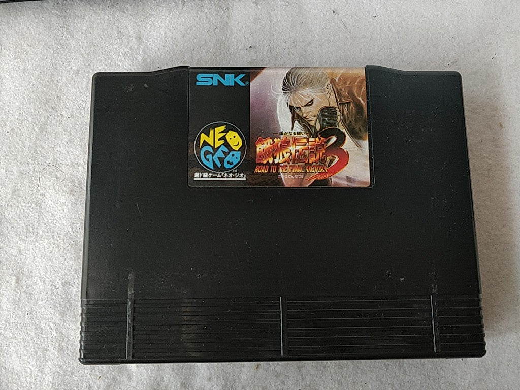 Fatal Fury 3 Garo Densetsu 3 SNK NEO GEO AES Cartridge, Manual Boxed set-e0810-