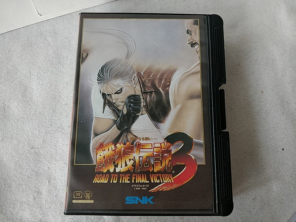 Fatal Fury 3 Garo Densetsu 3 SNK NEO GEO AES Cartridge, Manual Boxed set-e0810-