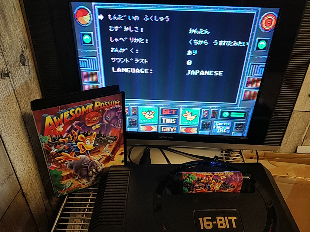 AWESOME POSSUM TENGEN SEGA MEGA DRIVE (Genesis ) Boxed set, tested-e0812-