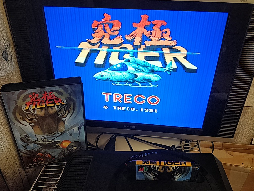 Twin Cobra (Kyukyoku Tiger) SEGA MEGA DRIVE (Genesis ) Boxed set, tested-e0812-