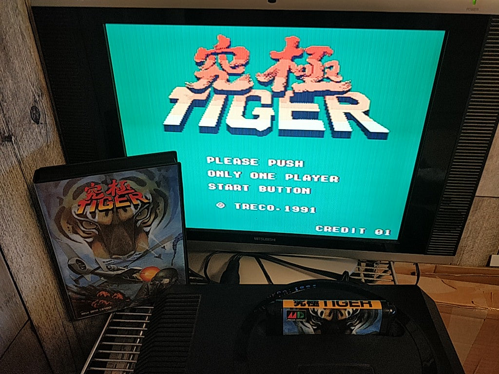 Twin Cobra (Kyukyoku Tiger) SEGA MEGA DRIVE (Genesis ) Boxed set, tested-e0812-