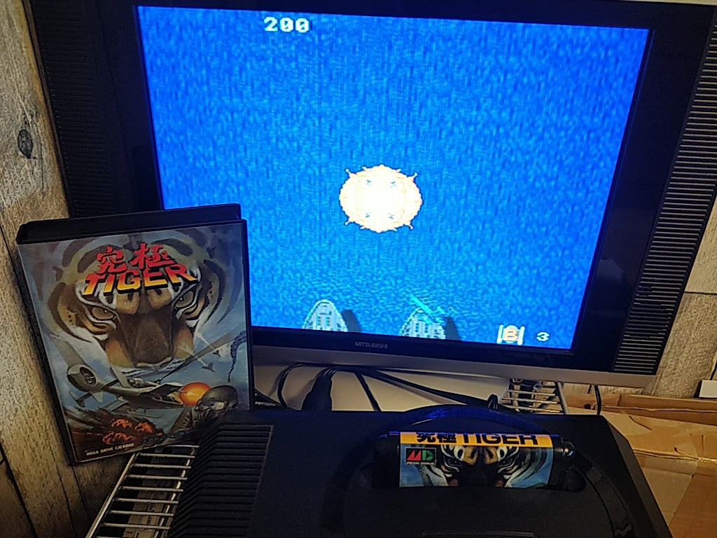 Twin Cobra (Kyukyoku Tiger) SEGA MEGA DRIVE (Genesis ) Boxed set, tested-e0812-
