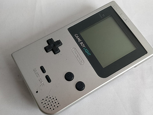 Nintendo Gameboy Light silver color console HGB-101 tested -e0812-