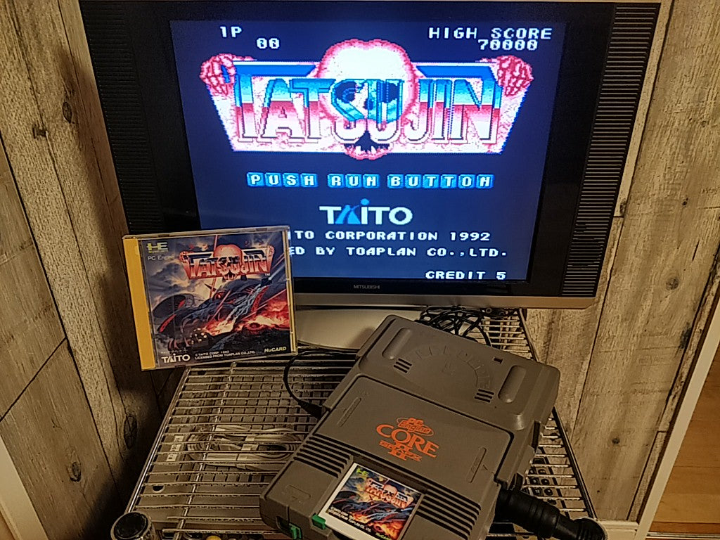 TATSUJIN for NEC PC Engine Turbografx-16 Hu-card, Manual, Box set, tes