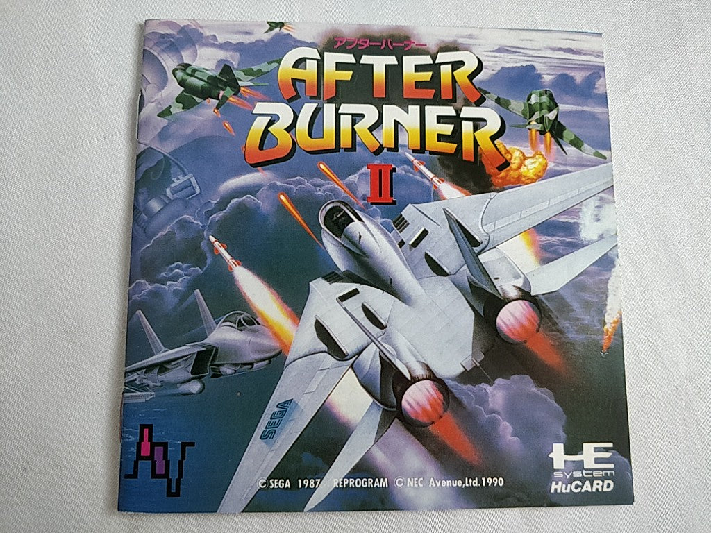 After Burner 2 NEC PC Engine TurboGrafx-16 PCE, Manual, and Box set-e0907-