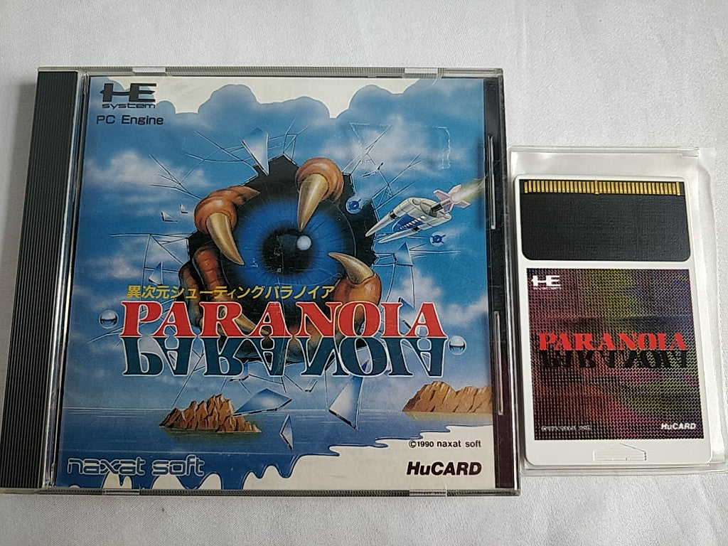 Paranoia NEC PC Engine TurboGrafx-16 PCE Hu-card, Manual, and Box set-e0907