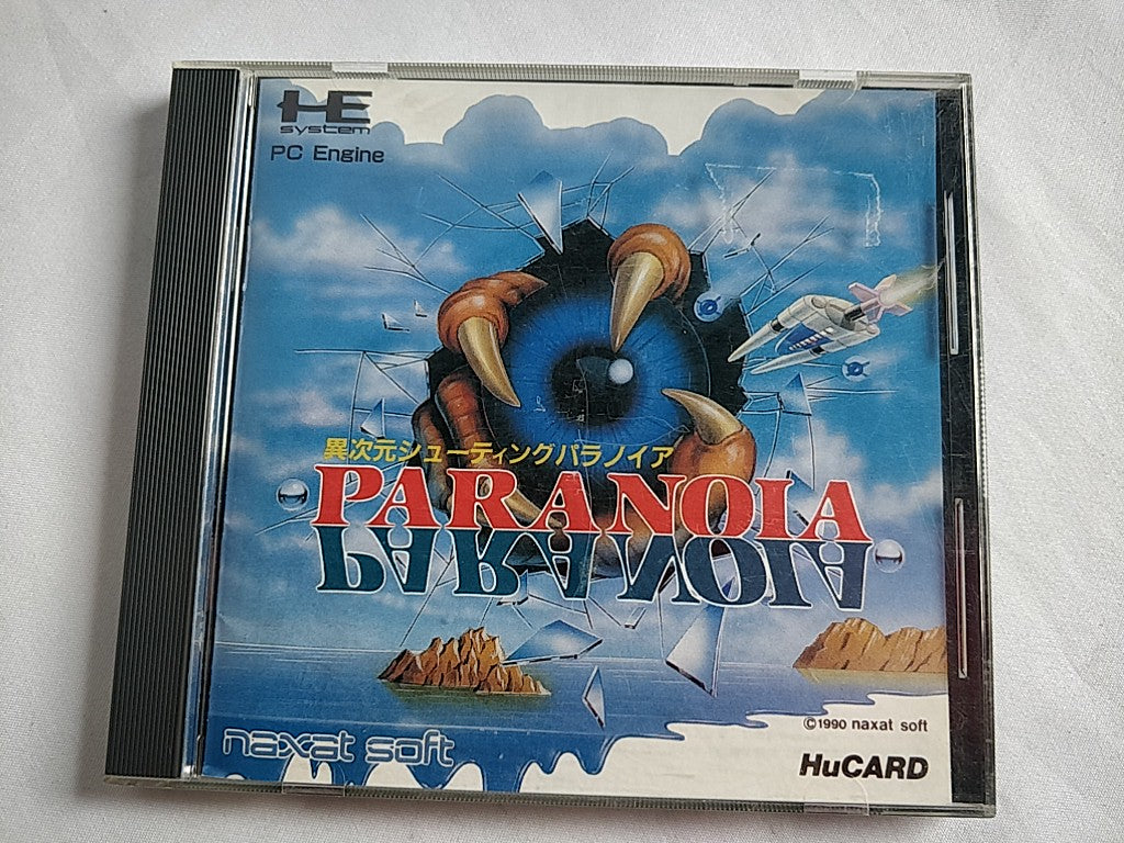 Paranoia NEC PC Engine TurboGrafx-16 PCE Hu-card, Manual, and Box set-e0907