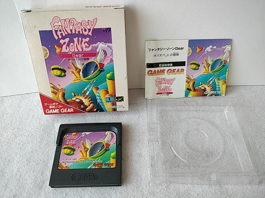 Fantasy Zone Gear SEGA GAME GEAR GG Cartridge, Manual, and Box set tested-e0910-