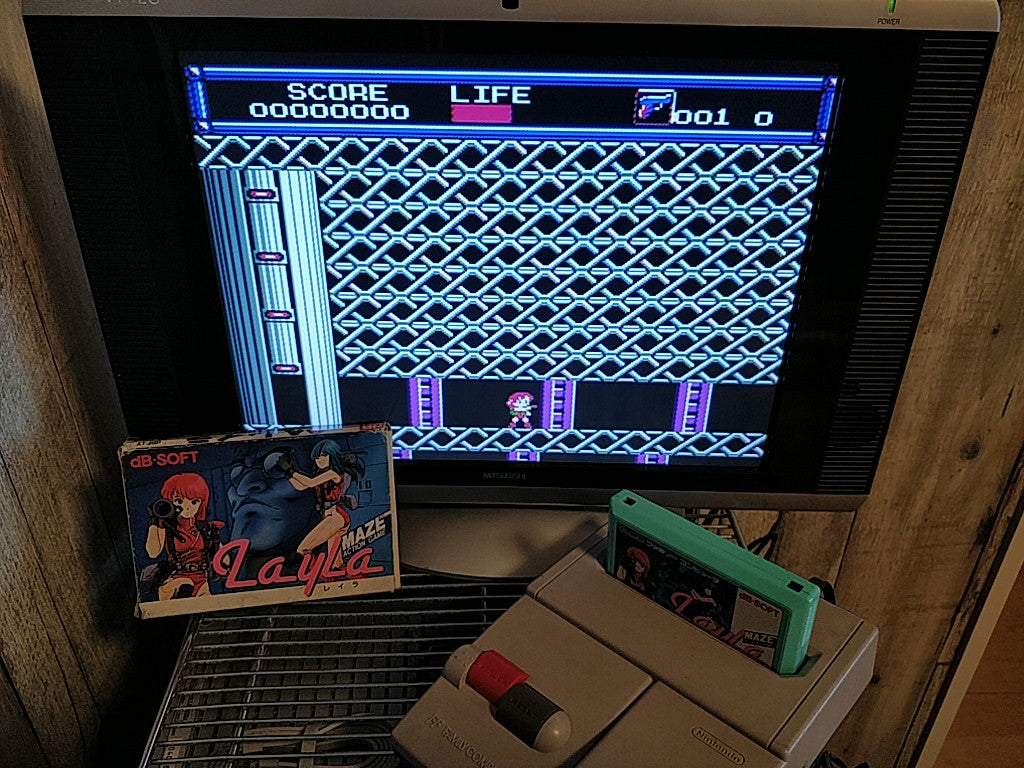 Layla dB-SOFT Famicom FC NES Cartridge, Manual in Box set, tested-e1004-