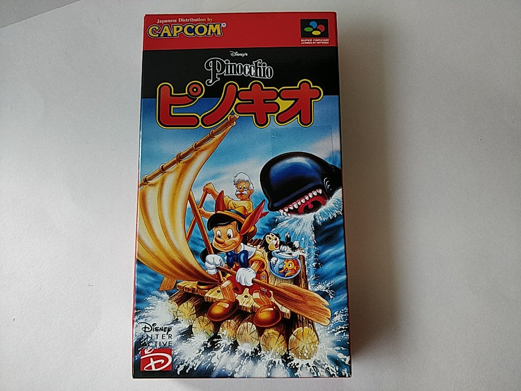 Disney's Pinocchio Super Famicom Cartridge, Manual, in Box set, tested-e1010-