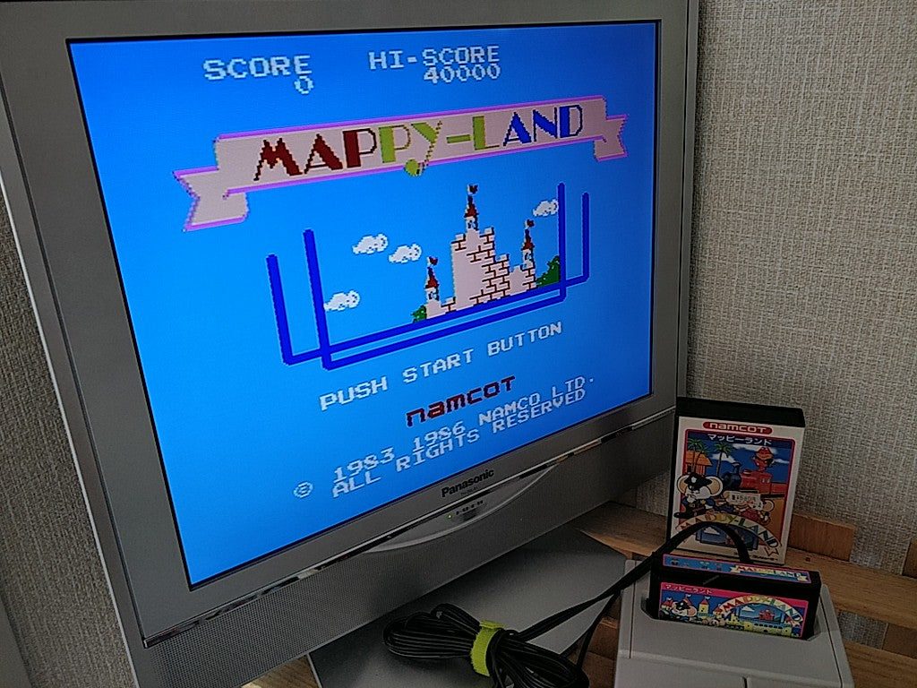 MAPPY LAND Famicom FC NES Cartridge, Manual, Boxed set, tested-e1012-
