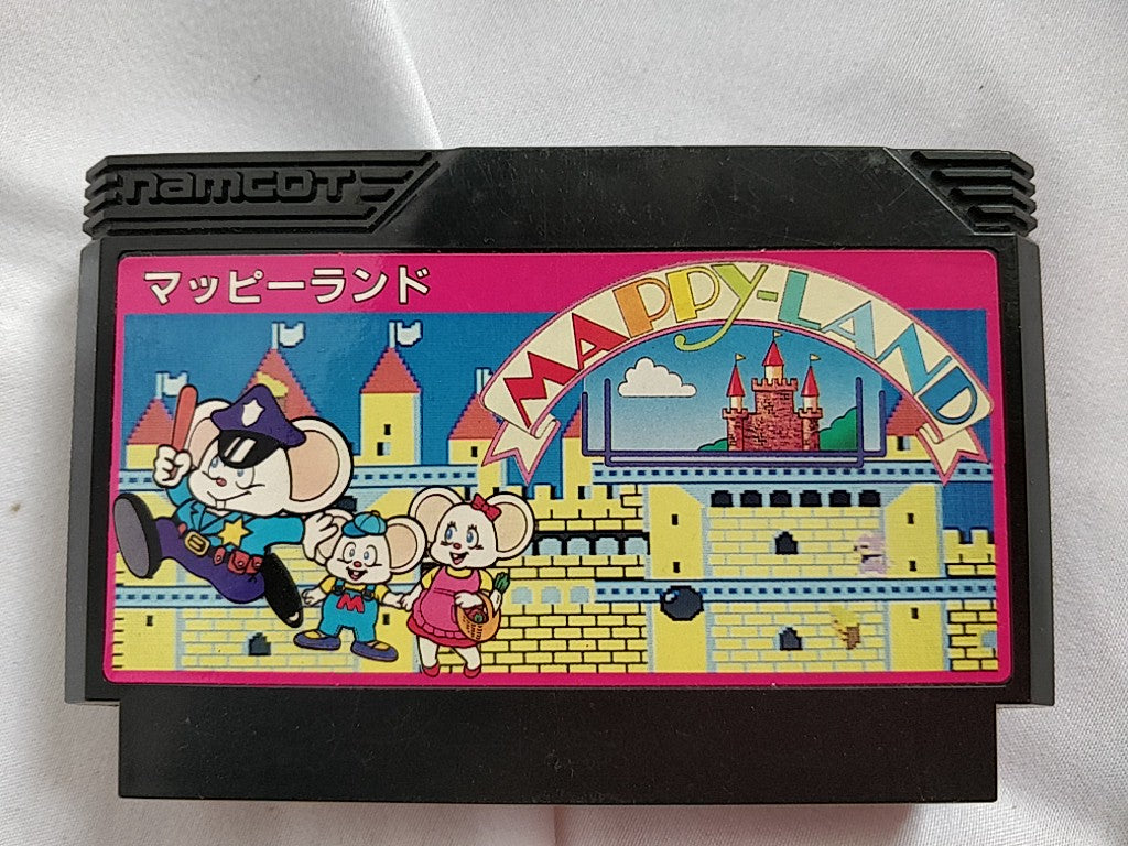 MAPPY LAND Famicom FC NES Cartridge, Manual, Boxed set, tested-e1012-