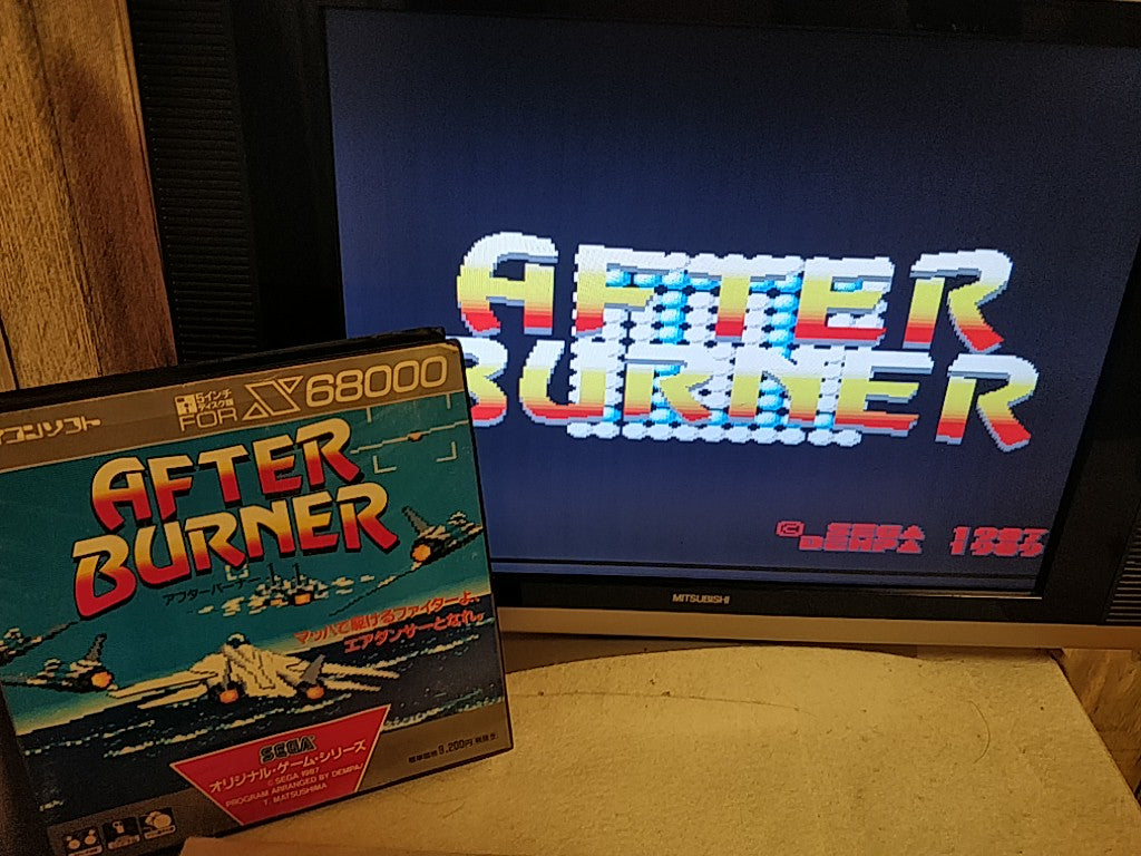 After Burner for SHARP X68000 shooter Game set/Gamedisk,manual,Box, tested-e1025