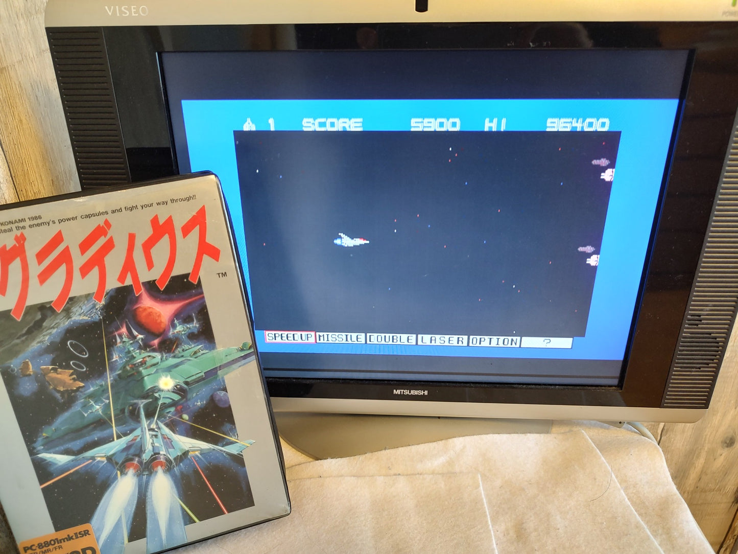 PC-8801 KONAMI GRADIUS Game Disks and Box set, tested-e1030-