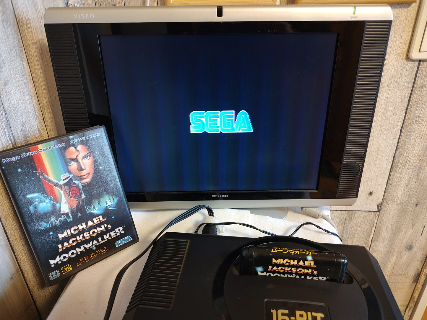 Michael Jackson's Moonwalker SEGA MEGA DRIVE Genesis Cart, Manual, Box-f0911-