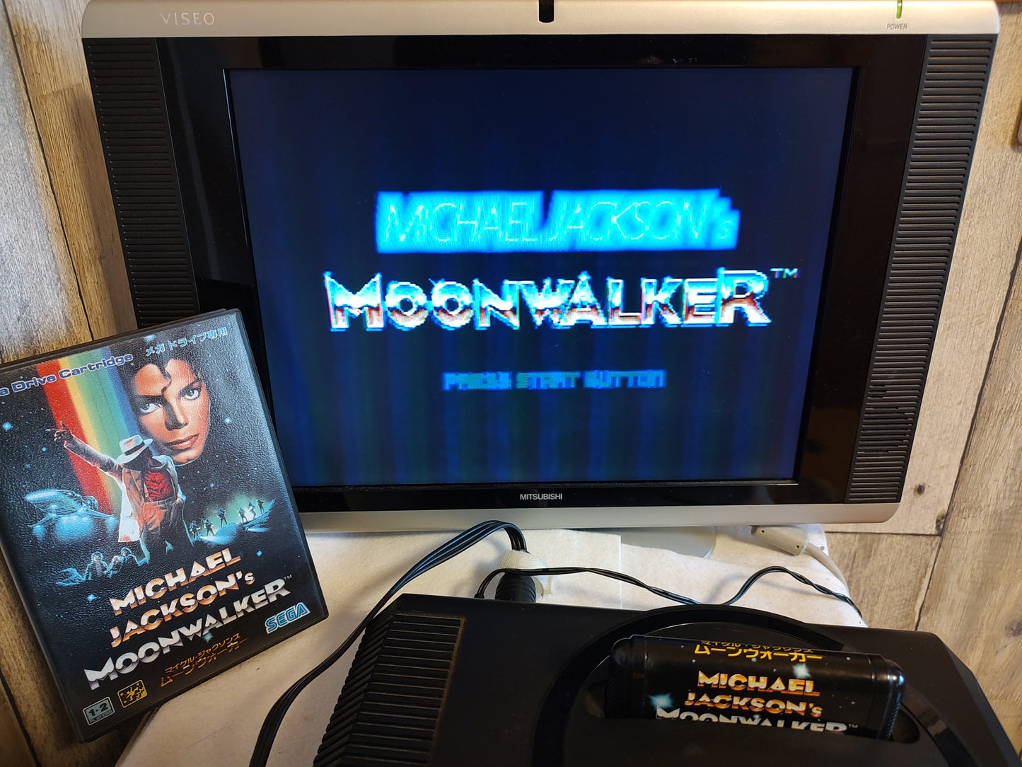 Michael Jackson's Moonwalker SEGA MEGA DRIVE Genesis Cart, Manual, Box-f0911-
