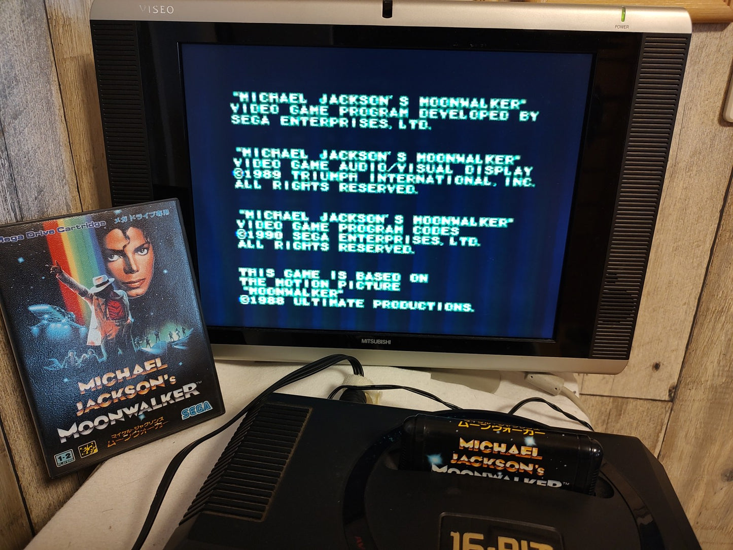 Michael Jackson's Moonwalker SEGA MEGA DRIVE Genesis Cart, Manual, Box-f0911-