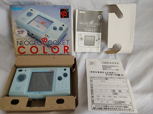 SNK NEOGEO POCKET Color Pearl Blue Console, Manual, in th Box set/Tested-e1216-