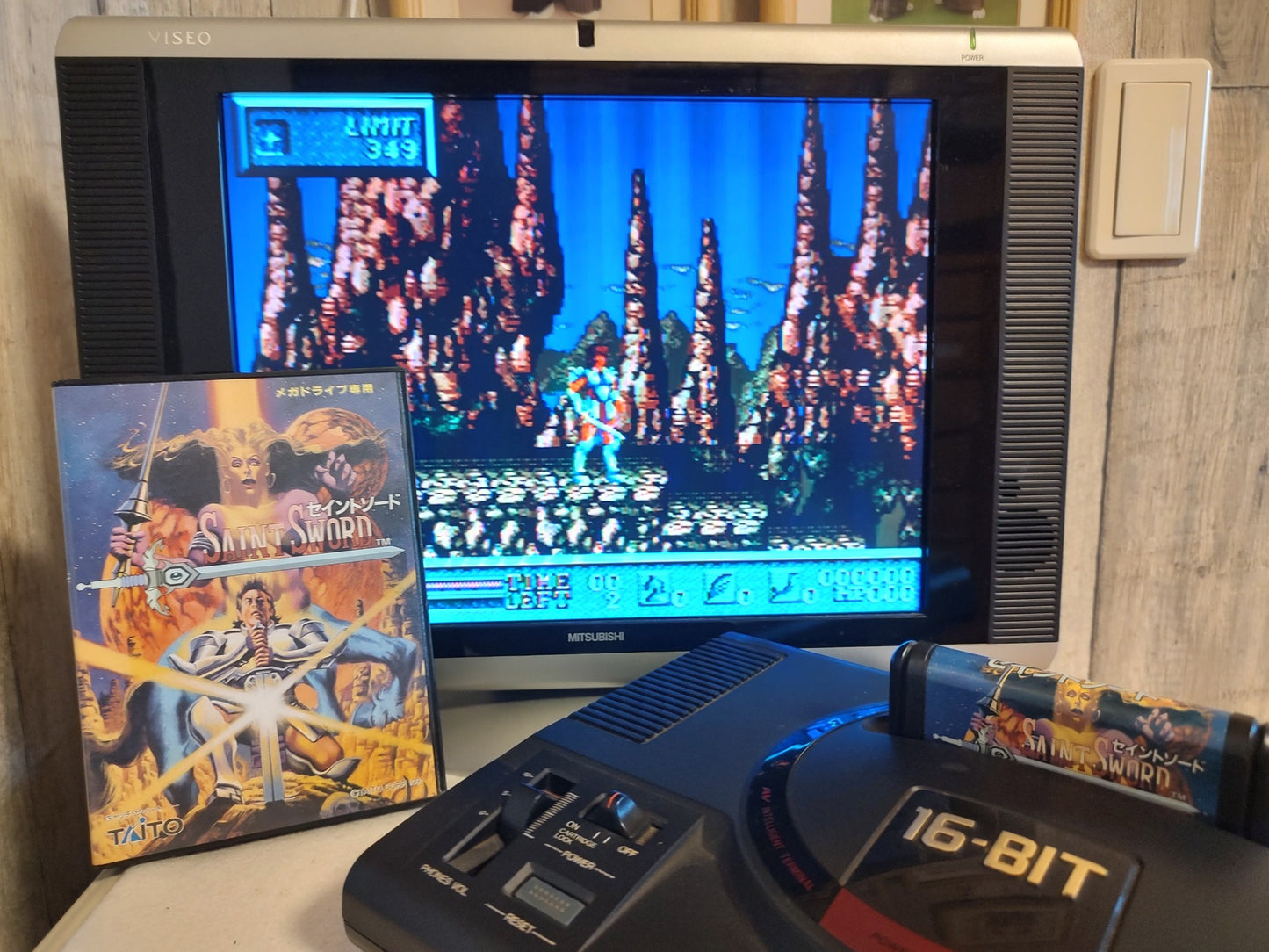 SAINT SWORD SEGA MEGA DRIVE Genesis Cartridge, Manual, Box set, working- e1227-