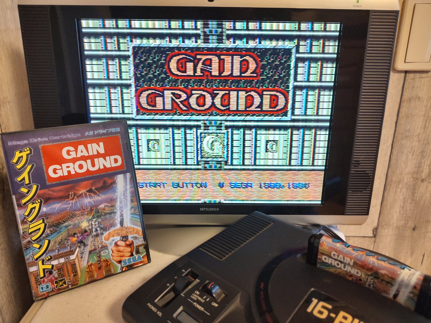 GAIN GROUND SEGA MEGA DRIVE Genesis Cartridge, Manual, Box set, working- e1227-