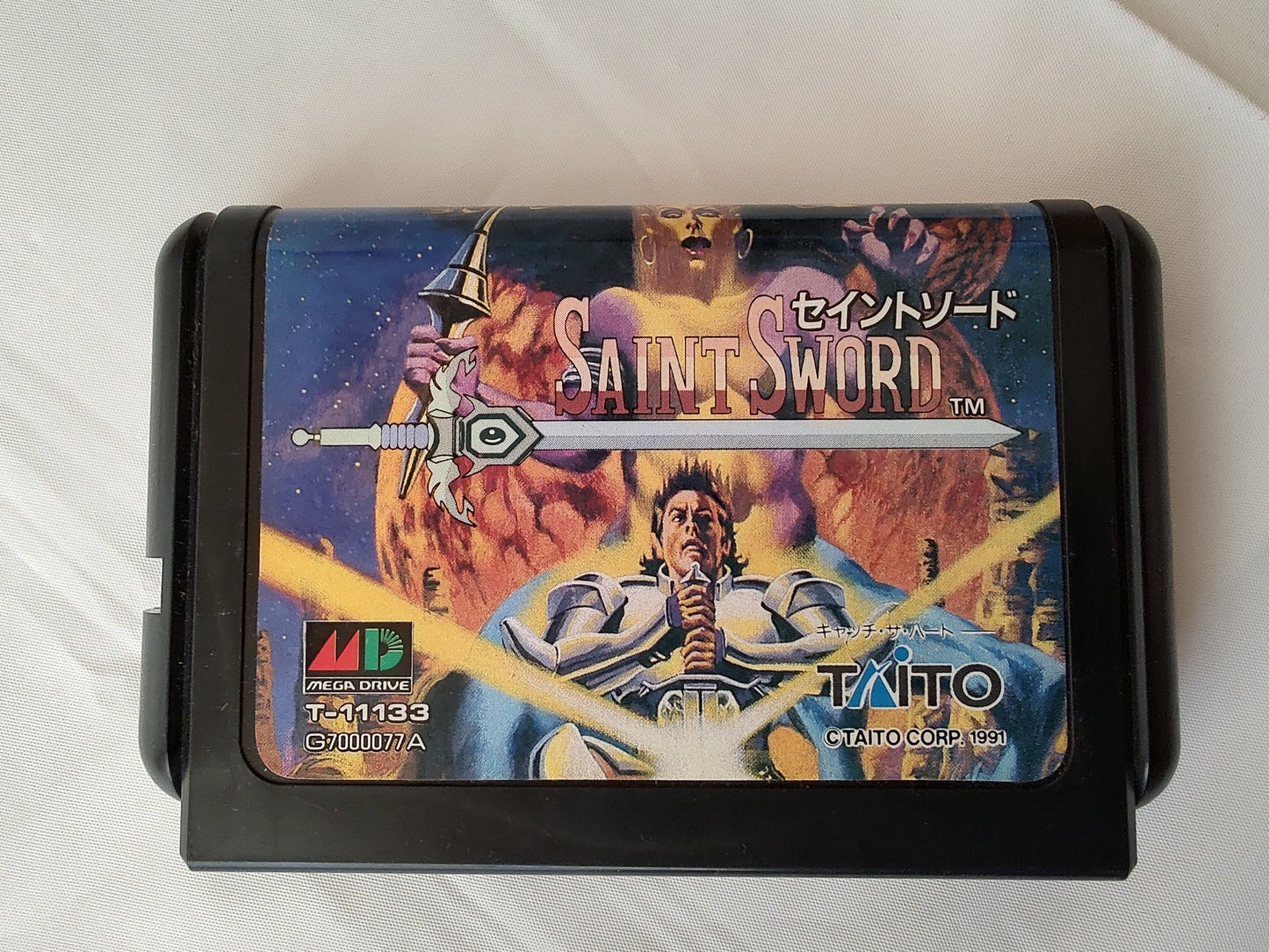SAINT SWORD SEGA MEGA DRIVE Genesis Cartridge, Manual, Box set, working- e1227-