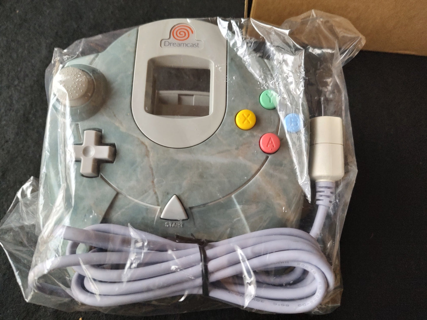 SEGA DreamCast Drean Bank Point HKT-7700 Marble Patern Controller with Box-f0113