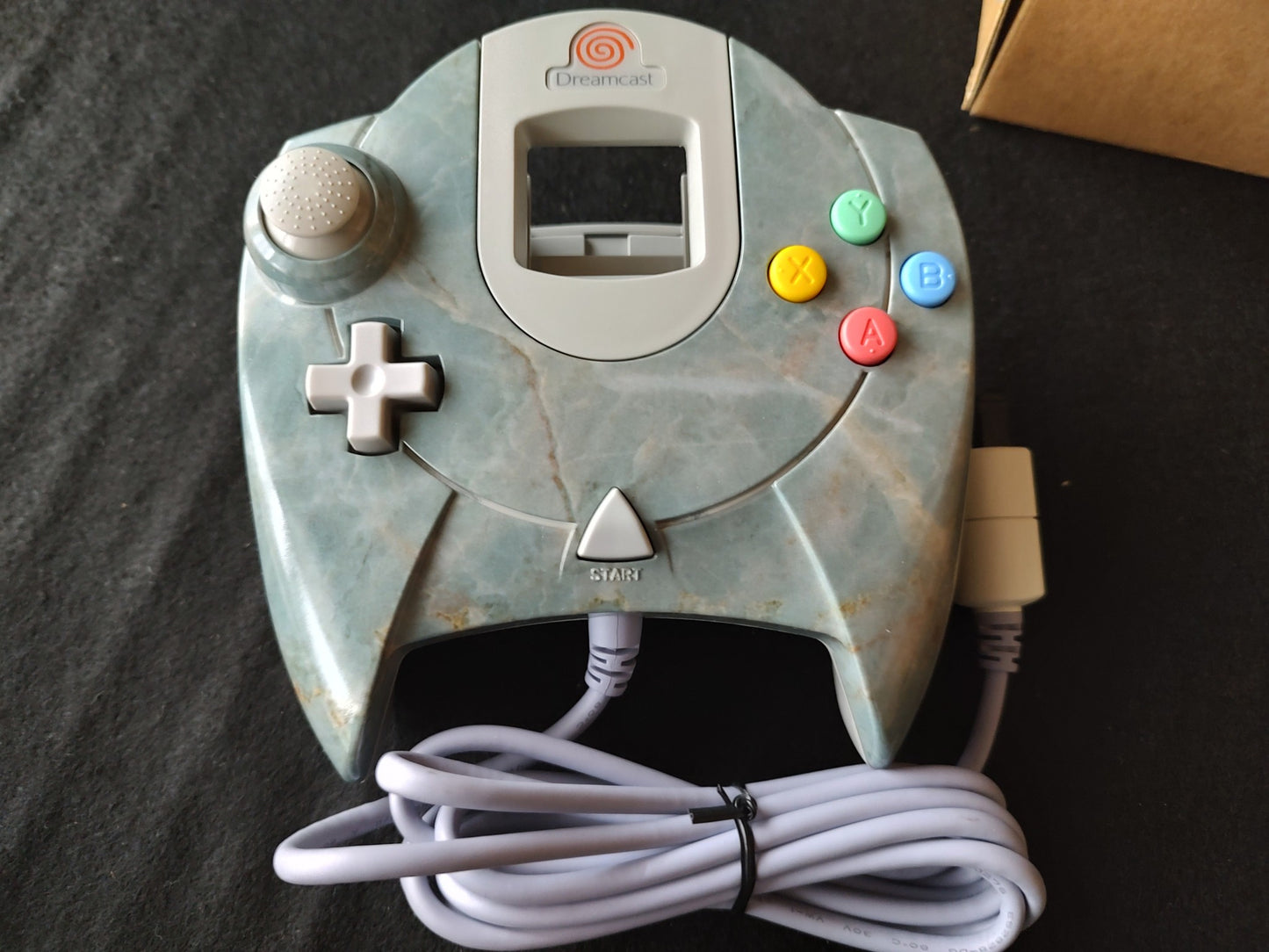 SEGA DreamCast Drean Bank Point HKT-7700 Marble Patern Controller with Box-f0113