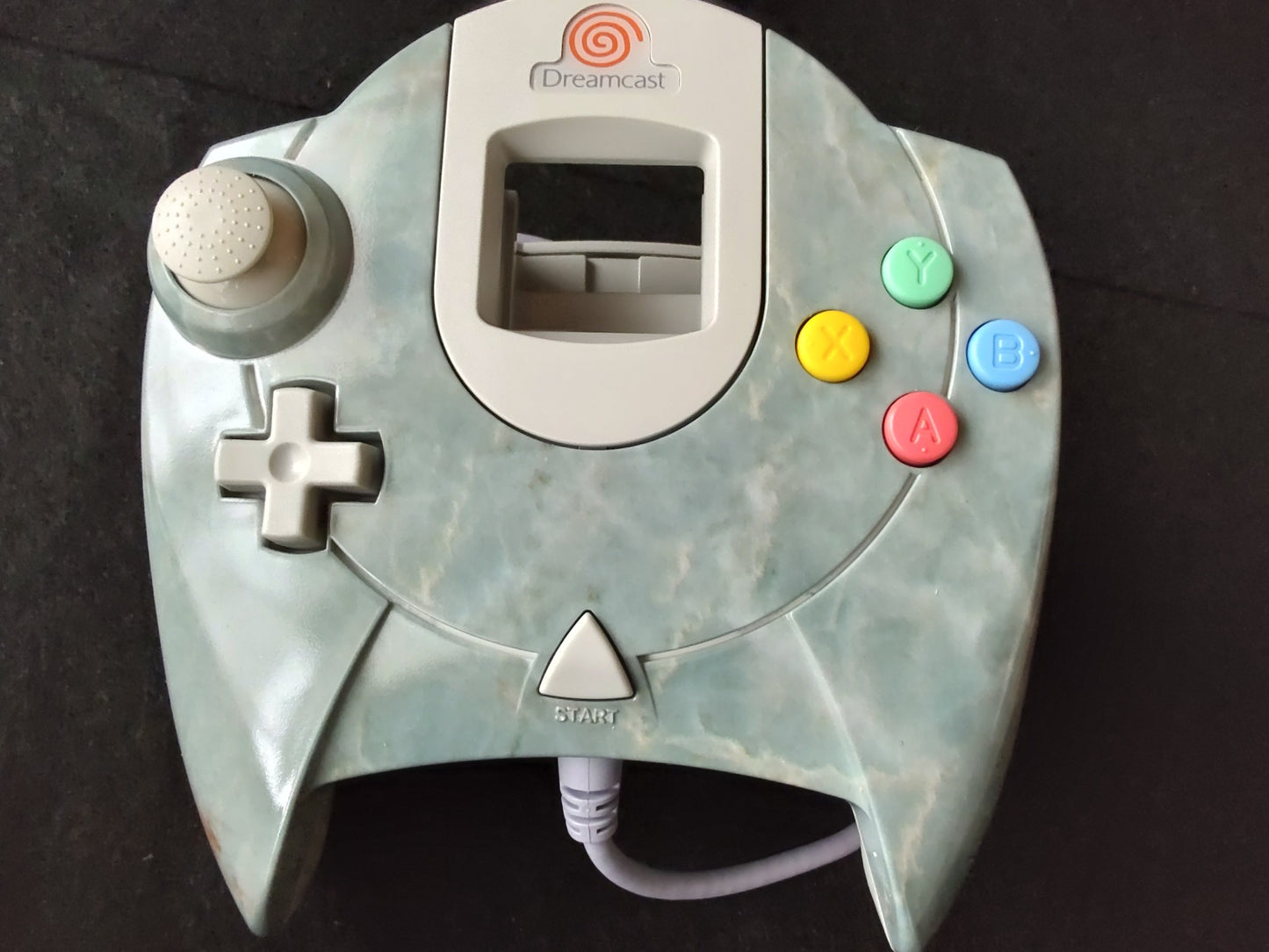 SEGA DreamCast Drean Bank Point HKT-7700 Marble Patern Controller with Box-f0114