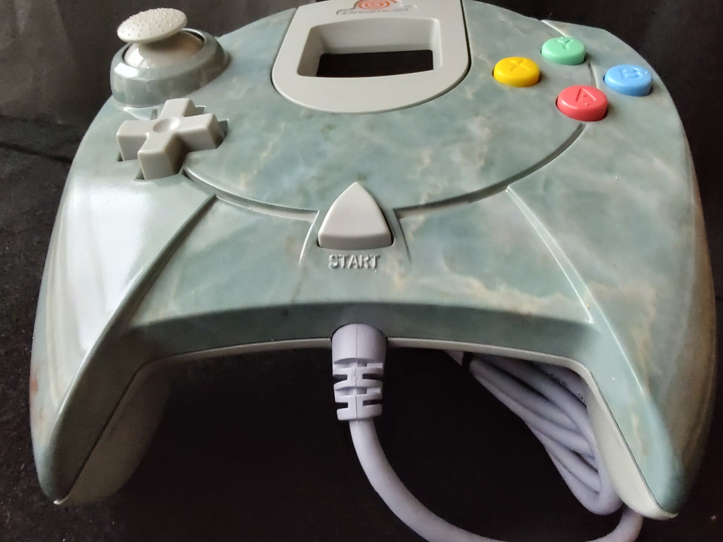 SEGA DreamCast Drean Bank Point HKT-7700 Marble Patern Controller with Box-f0114