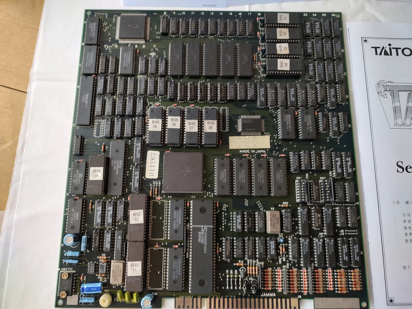 TATSUJIN TAITO Arcade PCB System JAMMA Board, manual, Inst set, Working-f0114-