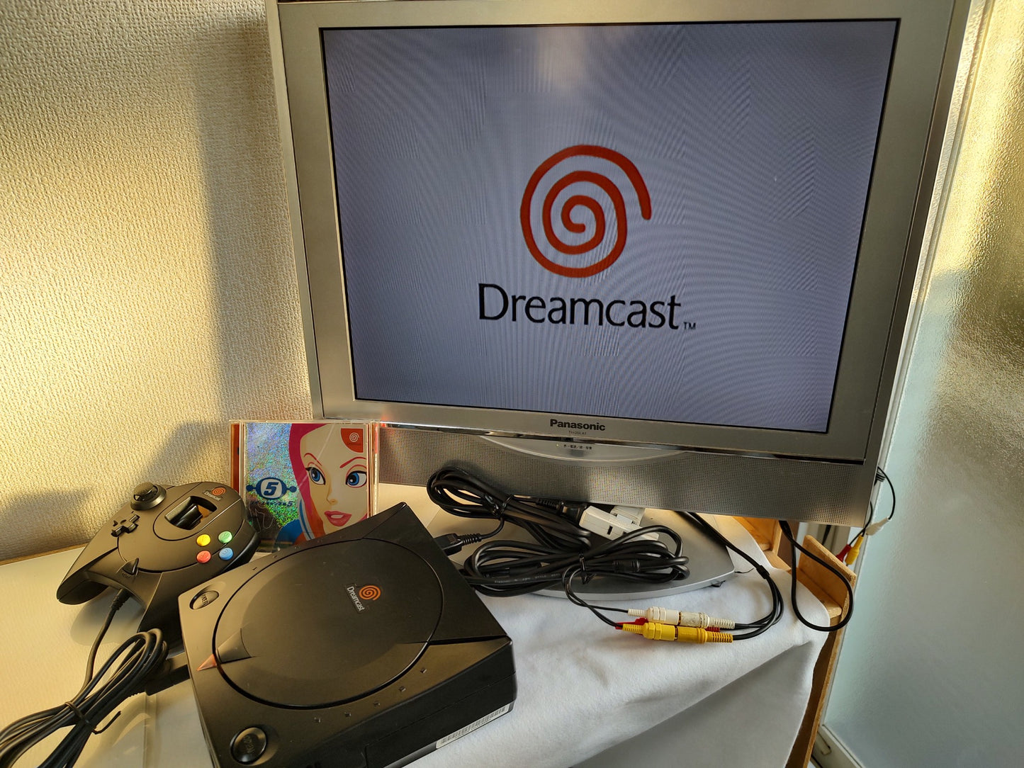 SEGA Dreamcast Black Color Model Limited Console set (HKT-3000), working-f0121-