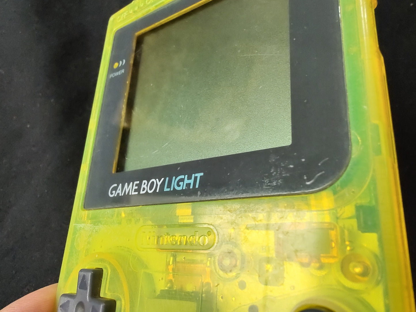 Limited Clear Yellow Toys'r us Nintendo Gameboy Light console, working-f0224-