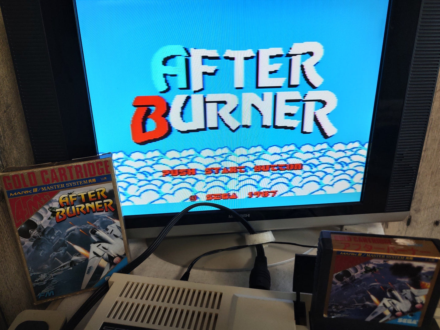 AFTER BURNER SEGA Master system MK-2000/Mark3 Cart and Box, Working-f0227-