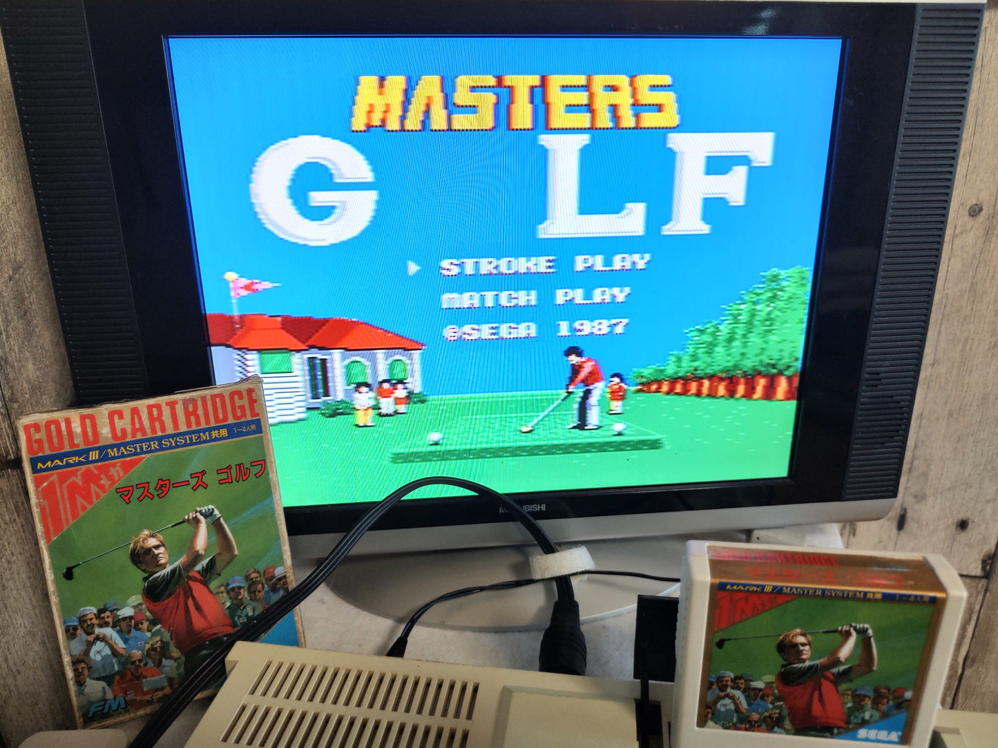 Master's Golf SEGA Master system MK-2000/Mark3 Cart and Box, Working-f0227-