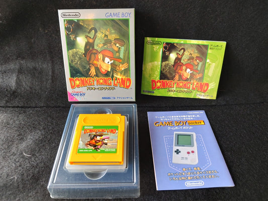 Donkey Kong Land Nintedo Gameboy w/Manual, box set, working-f0325- - Hakushin Retro Game shop