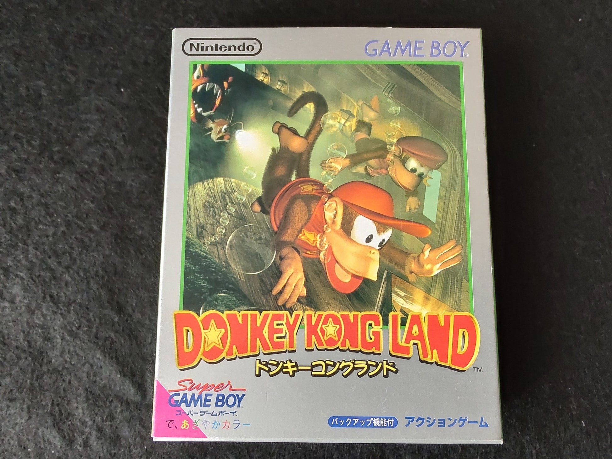 Donkey Kong Land Nintedo Gameboy w/Manual, box set, working-f0325- - Hakushin Retro Game shop