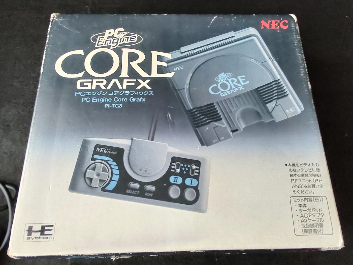NEC PC Engine Coregrafx Console PI-TG3 TurboGrafx16, Pad, Gamel Boxed set-f0420-