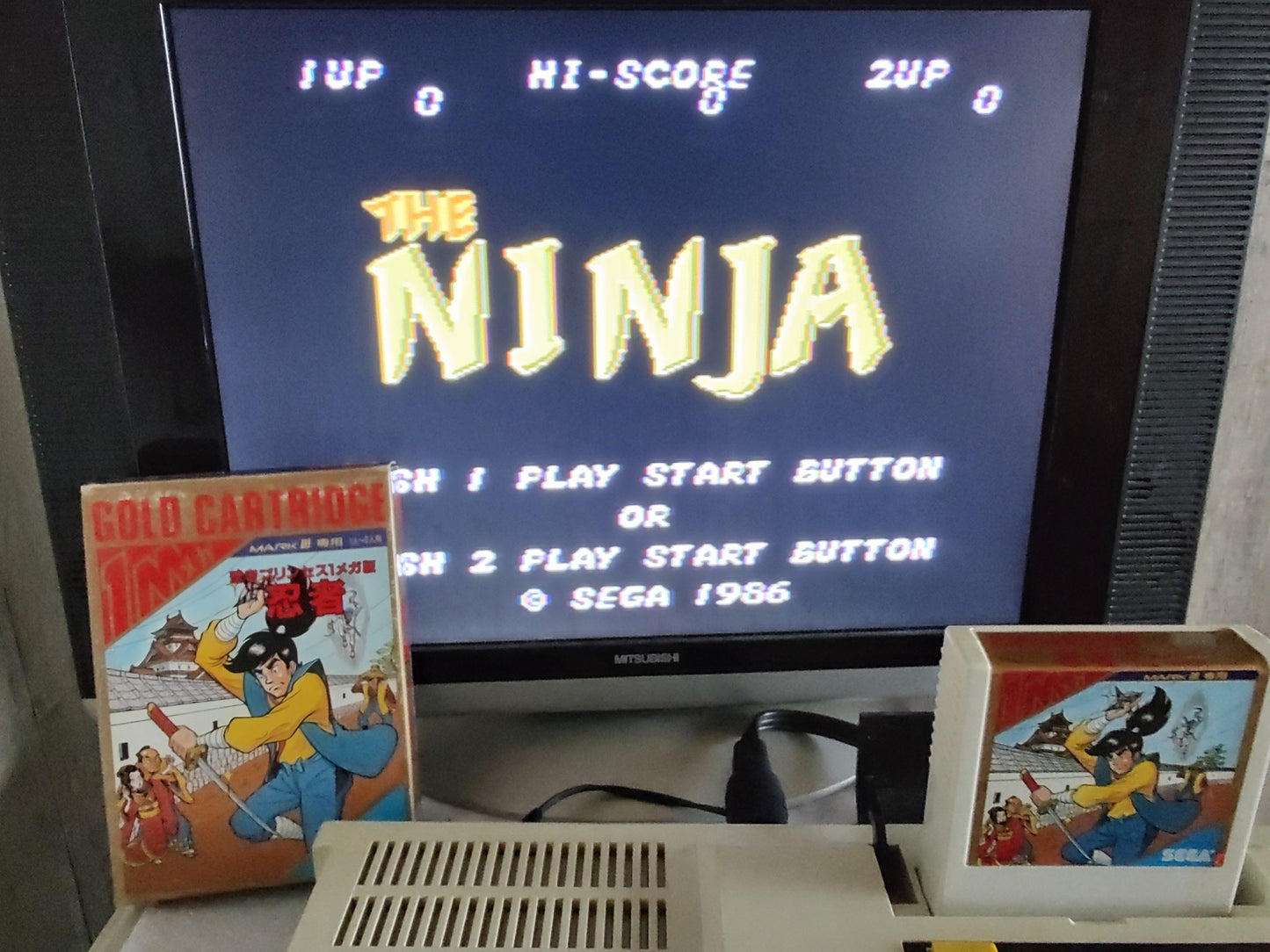 THE NINJA Ninja Princess SEGA Master system MK-2000/Mark3 Cart and Box-f0425-