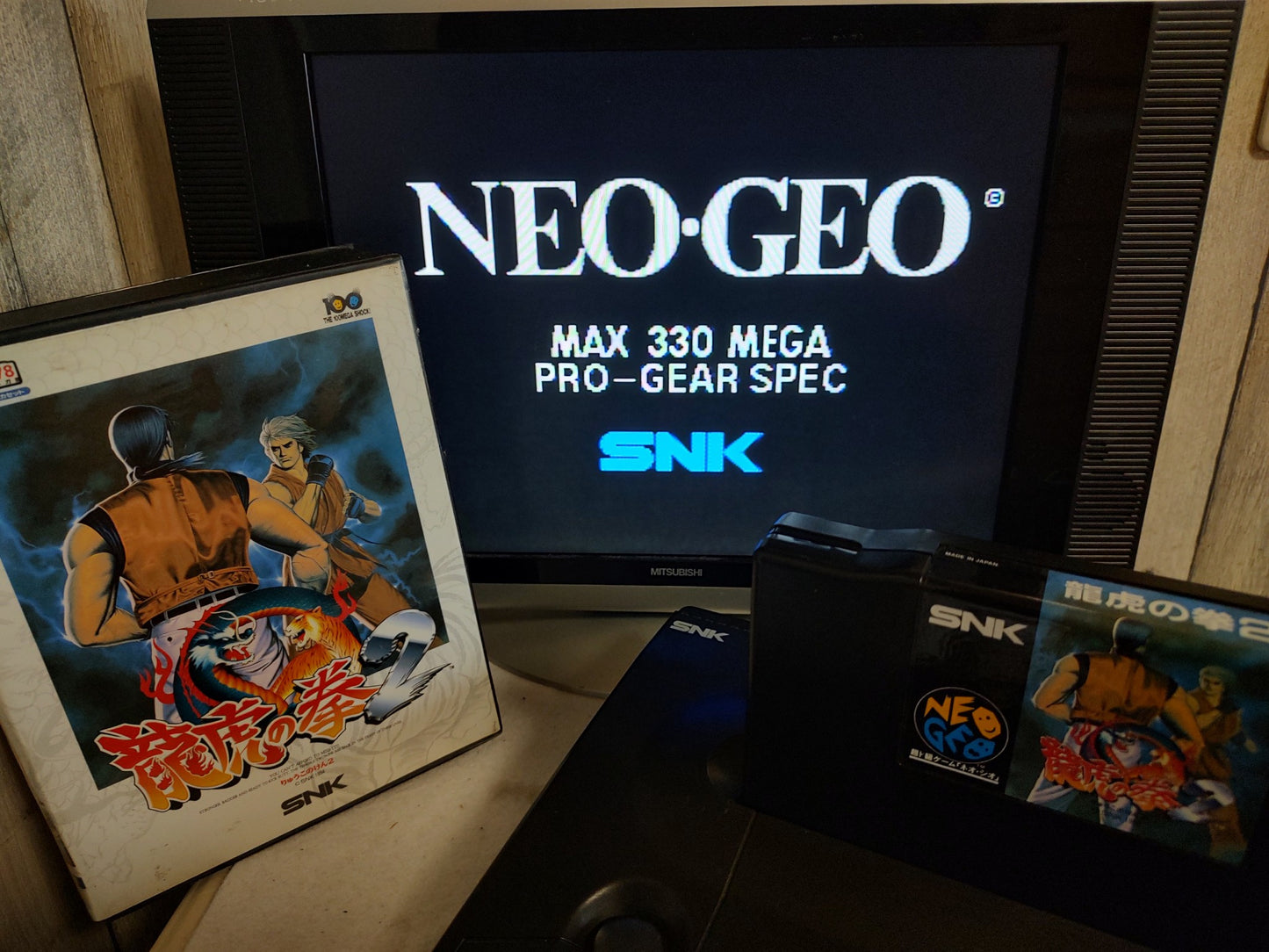 RYUKO NO KEN 2 ART OF FIGHTING 2 SNK NEO GEO AES w/Manual, Box, Working-f0507-