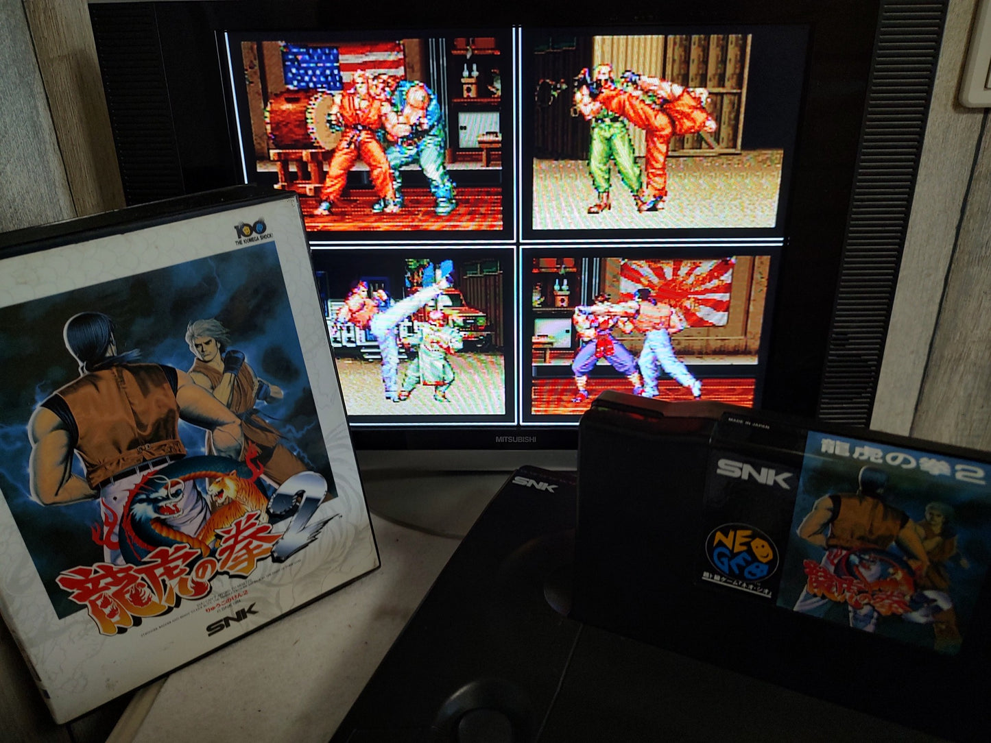 RYUKO NO KEN 2 ART OF FIGHTING 2 SNK NEO GEO AES w/Manual, Box, Working-f0507-