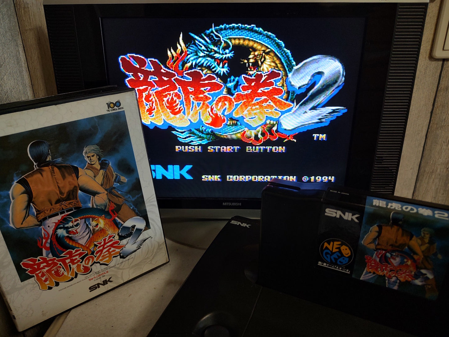 RYUKO NO KEN 2 ART OF FIGHTING 2 SNK NEO GEO AES w/Manual, Box, Working-f0507-