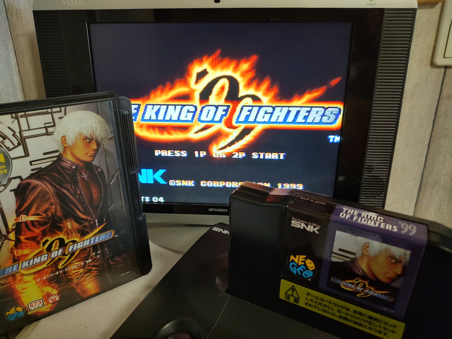 KOF 99 THE KING OF FIGHTERS 99 SNK NEO GEO AES w/Manual, Box, Working-f0504-4