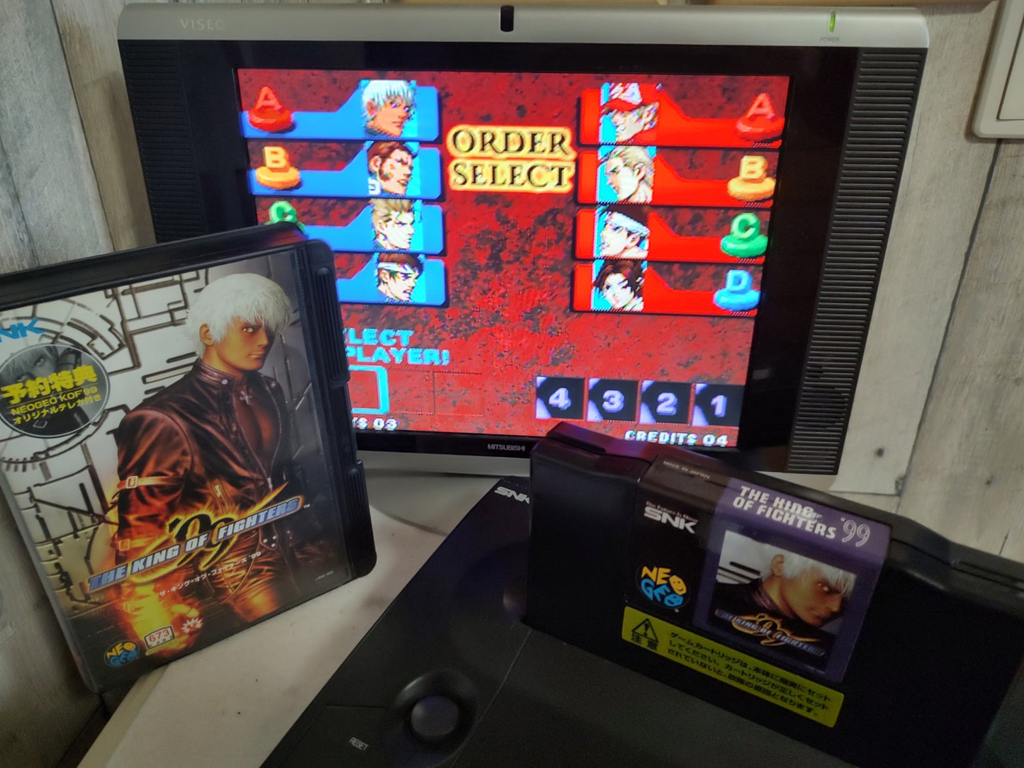 KOF 99 THE KING OF FIGHTERS 99 SNK NEO GEO AES w/Manual, Box, Working-f0504-4