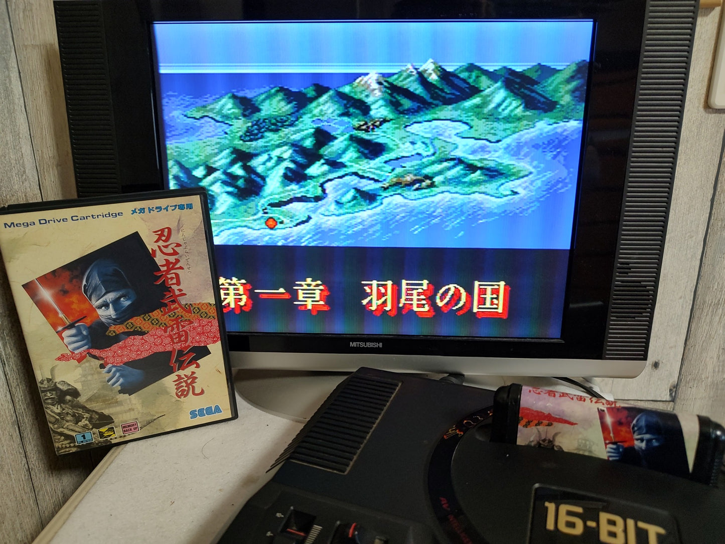 Ninja Burai Densetsu SEGA MEGA DRIVE Genesis W/Box, working-f0504-
